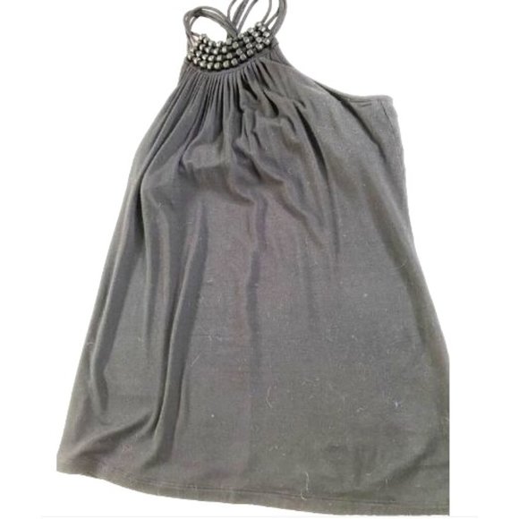 Michael Kors Womens Black Knit Halter with Beads and Crossover Straps Size M - Picture 1 of 9